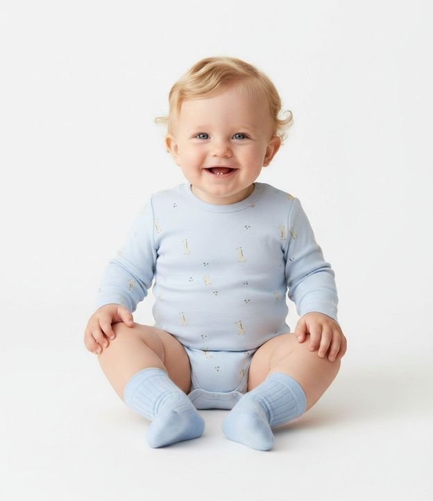 Body Bebé con Estampado Fullprint Girafitas – Talle RN a 18 Meses