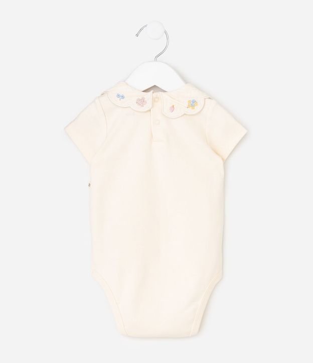Body Bebé en Suedine con Cuello Muñeca Bordada Floral – Talle RN a 18 Meses 3