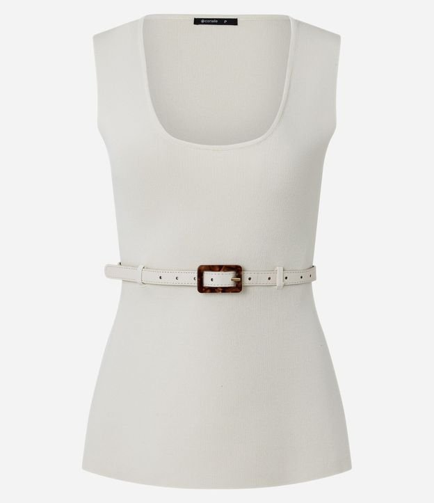 Blusa Alargada en Punto con Cinturón Fino 5