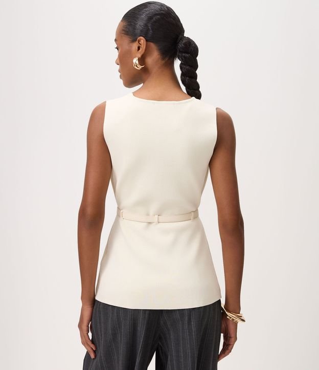 Blusa Alargada en Punto con Cinturón Fino 4