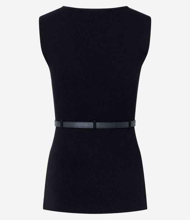 Blusa Alargada en Punto con Cinturón Fino 3