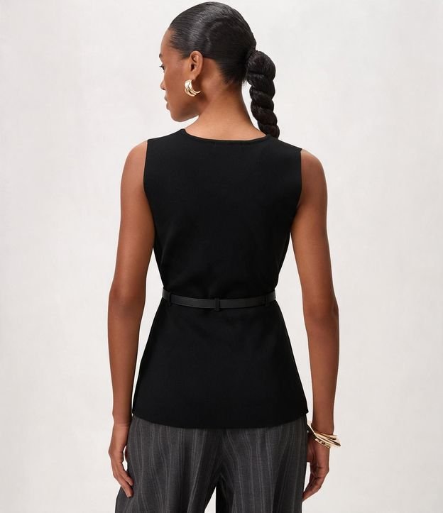 Blusa Alargada en Punto con Cinturón Fino 4