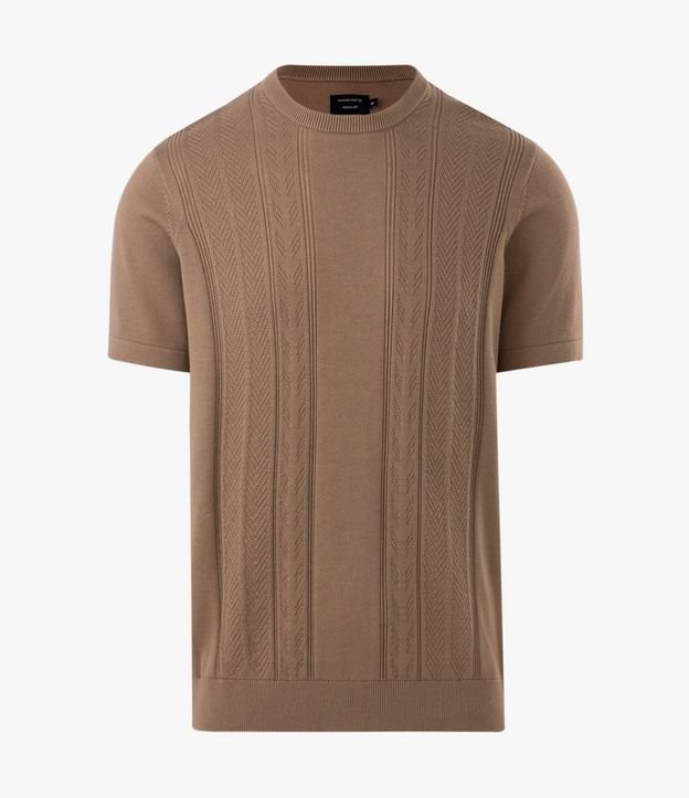 Remera en Algodón Texturizado con Rectilínea Cable 5