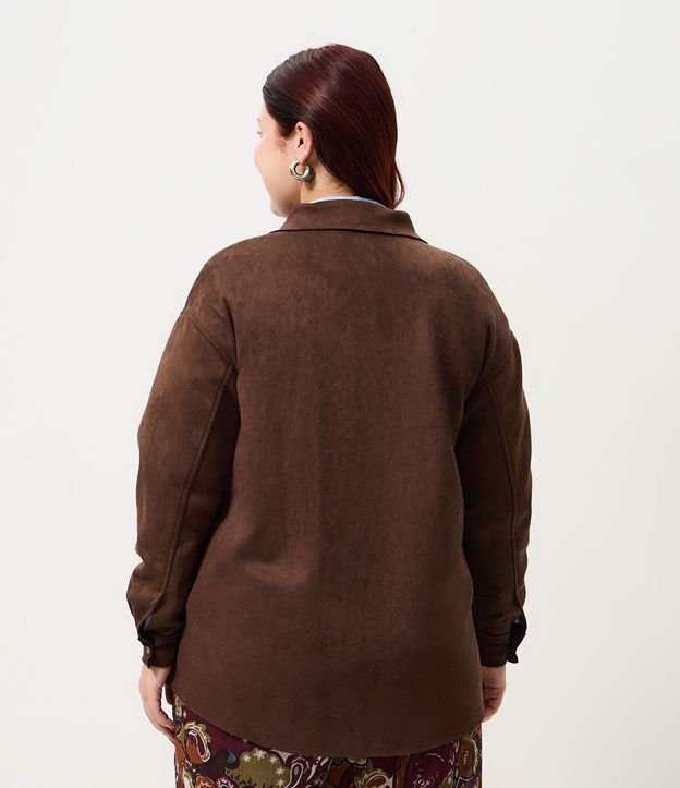 Camisa Overshirt Gamuza con Botones Curve & Plus Size 4