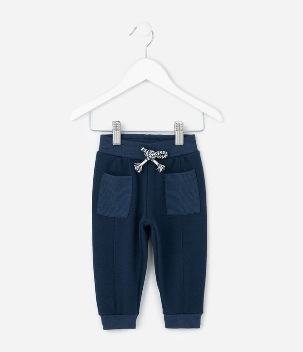 Pantalón Infantil en Algodón con Felpa y Bolsillos Texturizados – Talle 0 a 18 Meses 2