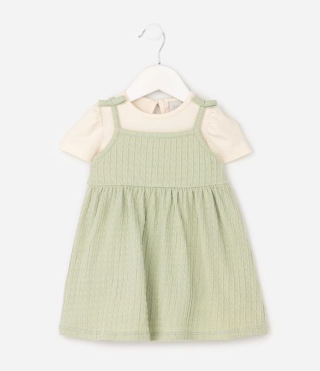 Conjunto Bebé Vestido con Body con Asas de Lazo – Talle 0 a 18 Meses 2