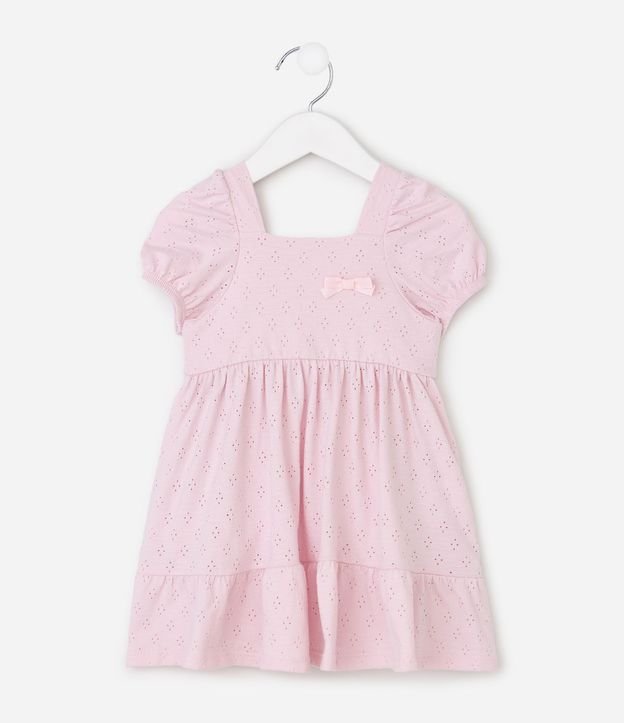 Vestido en Algodón con Lazo y Pollera en Capas Infantil - Talle 0 a 18 Meses 2