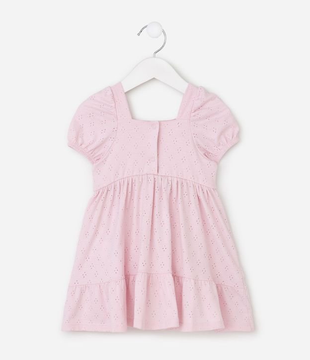 Vestido en Algodón con Lazo y Pollera en Capas Infantil - Talle 0 a 18 Meses 3