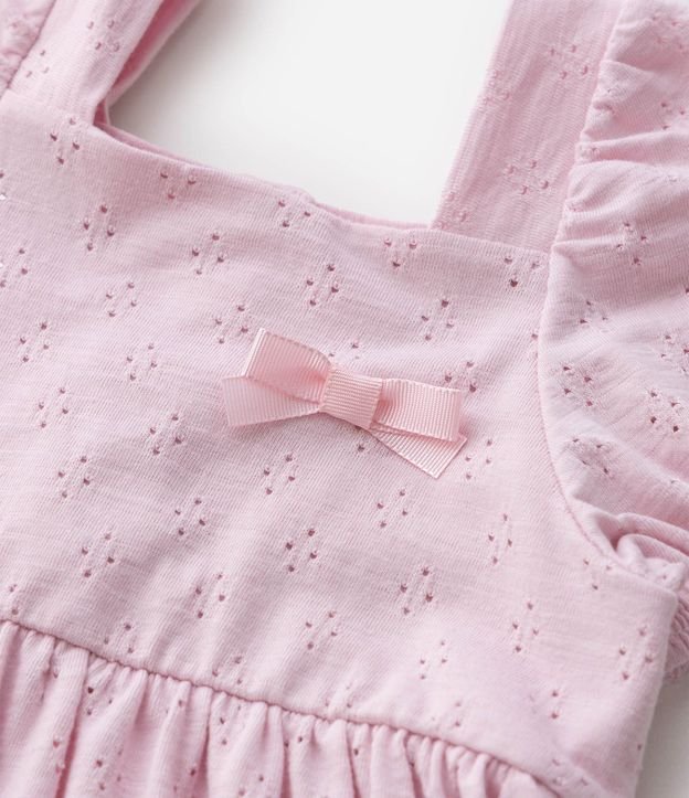 Vestido en Algodón con Lazo y Pollera en Capas Infantil - Talle 0 a 18 Meses 5