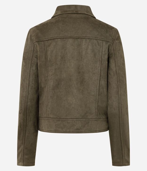 Campera Biker en Gamuza con Bolsillos y Cremallera 8
