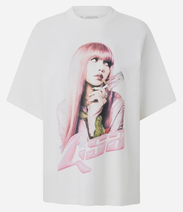 Remera Boxy Estampada con Cantora Lisa en Algodón 5