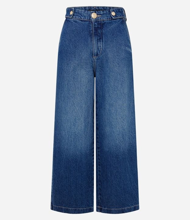 Pantalón de jean Wide Cropped com  Cintura Alta 5