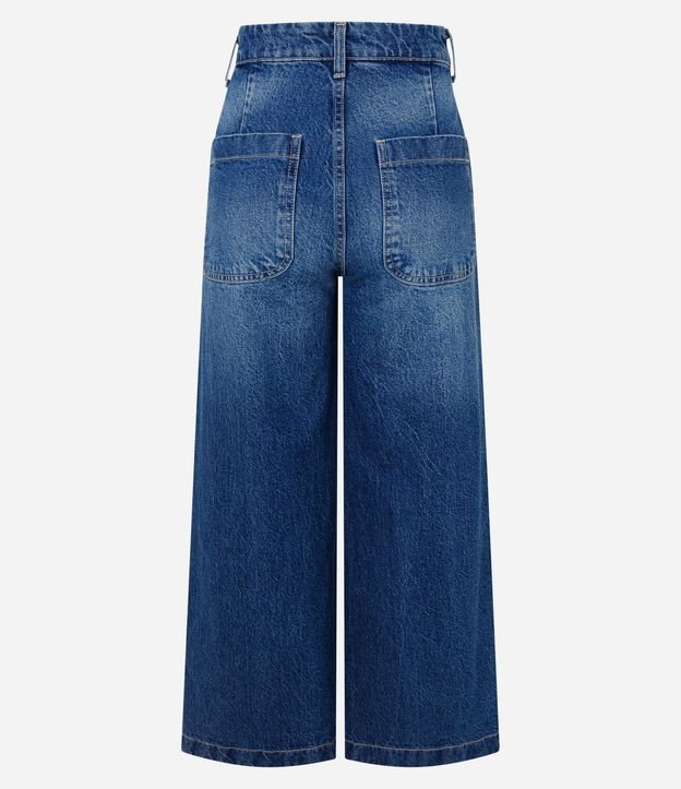 Pantalón de jean Wide Cropped com  Cintura Alta 6