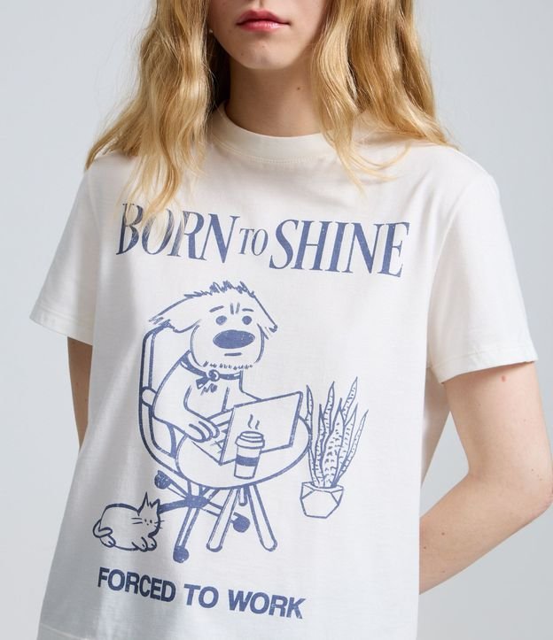 Remera en Algodón con Estampado Perro Born to Shine 3
