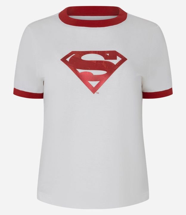 Remera en Algodón con Estampa de SuperGirl y Contrastes 5