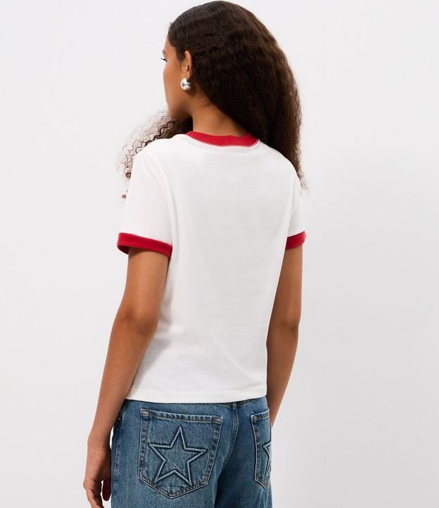 Remera en Algodón con Estampa de SuperGirl y Contrastes 4