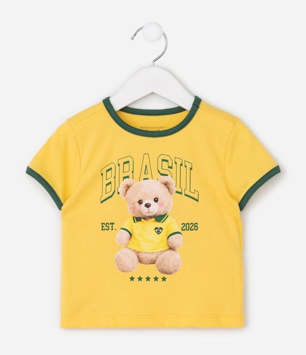 Remera Infantil con Estampado Oso de Brasil del Mundial - Talle 1 a 6 años 2