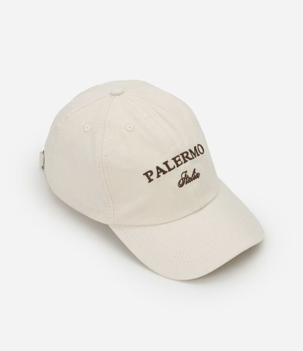 Gorra Aba Curva en Sarga con Lettering Bordado Palermo