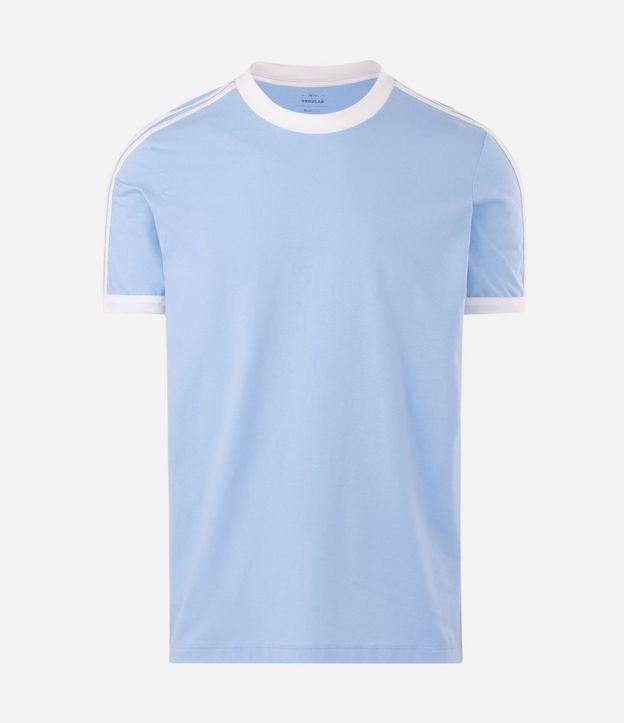 Remera Regular en Algodón con Rayas en los Hombros 4