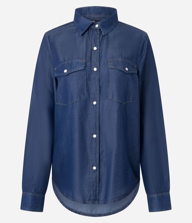 Camisa Western en Liocel con Bolsillos Delanteros 5
