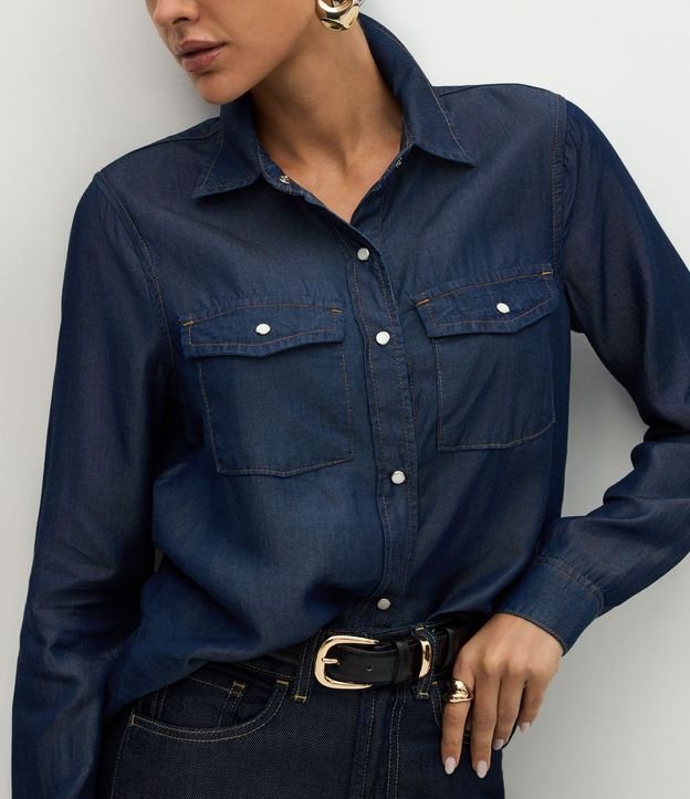 Camisa Western en Liocel con Bolsillos Delanteros 4