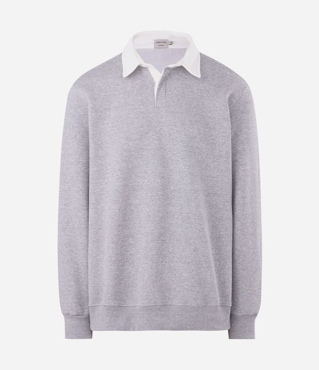 Buzo de Algodón con Cuello Polo Contrastante 5