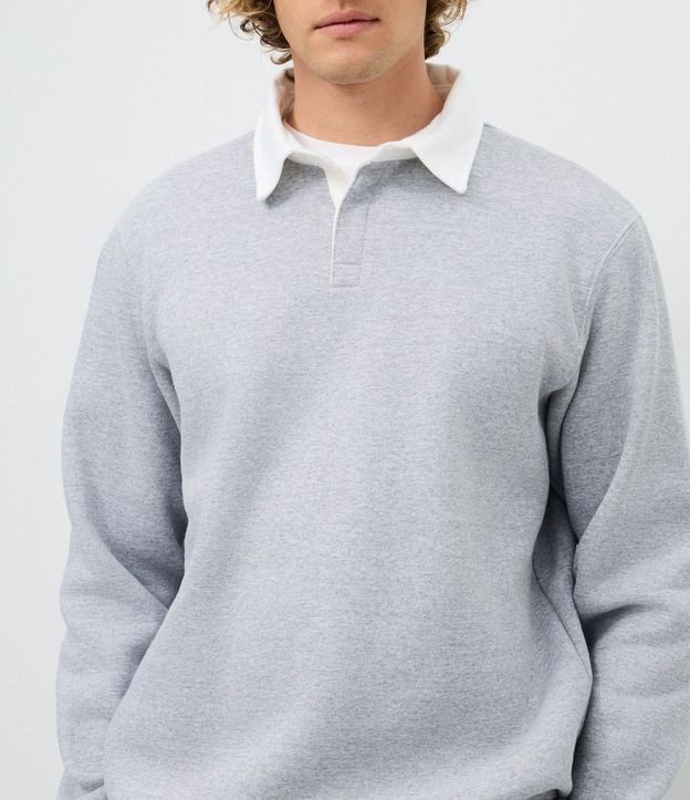 Buzo de Algodón con Cuello Polo Contrastante 3