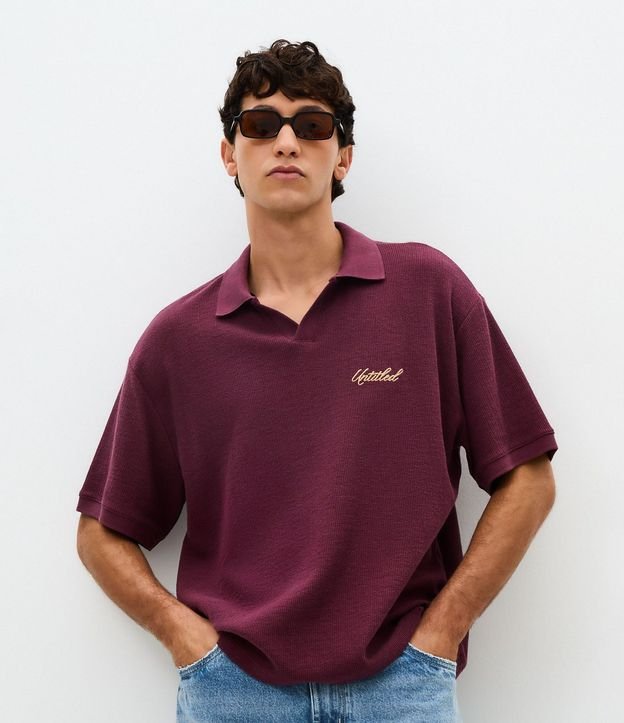 Remera Boxy con Cuello Polo y Bordado