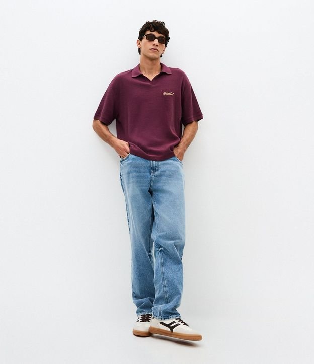 Remera Boxy con Cuello Polo y Bordado 2