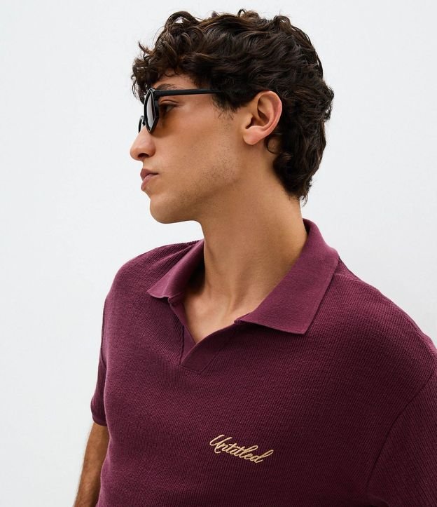Remera Boxy con Cuello Polo y Bordado 3