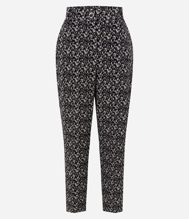 Pantalón Carrot en Crepé con Estampa Geométrico y Cintura Elástica 6