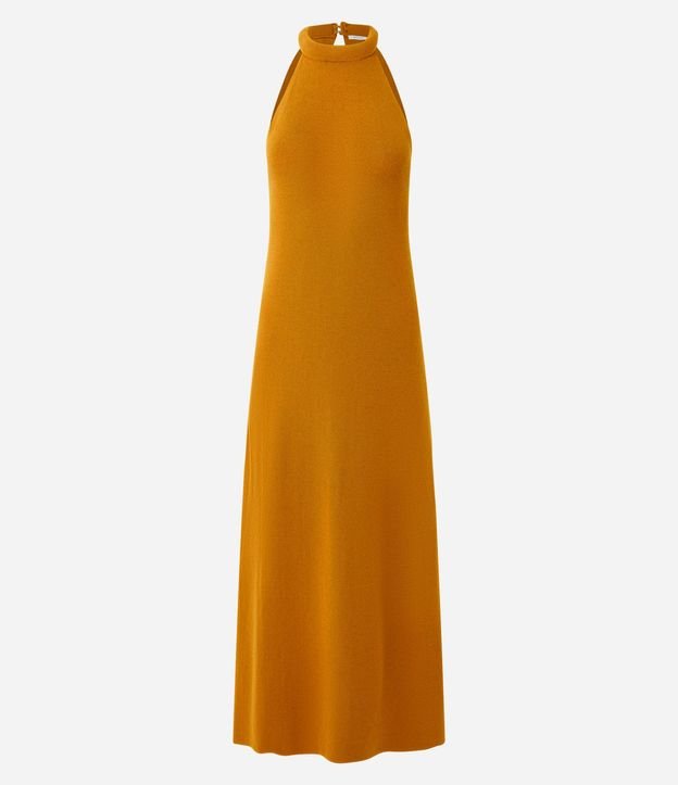Vestido Midi en Punto con Cuello Dobrado 5
