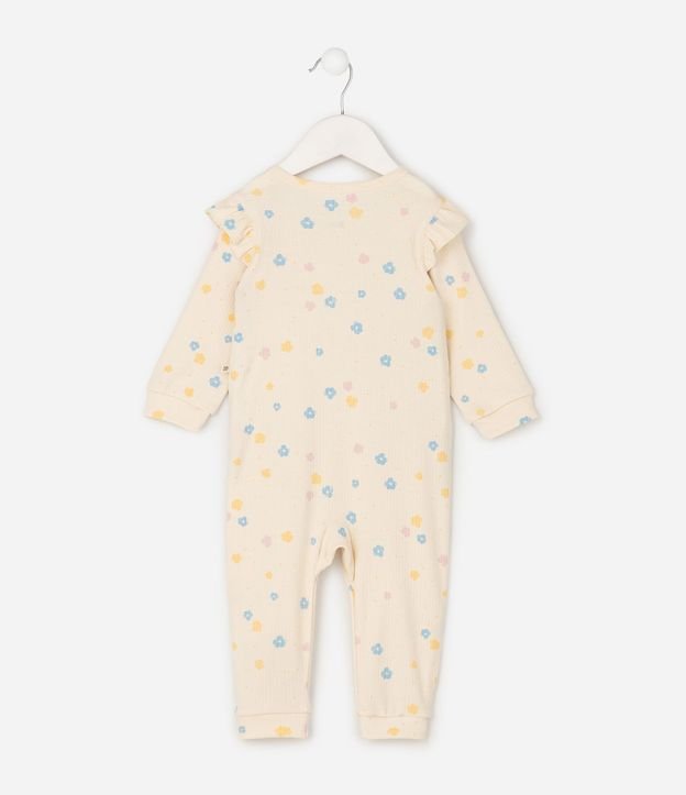 Mono Infantil en Rib con Conejo Bordado y Floral - Talle RN a 18 meses 3
