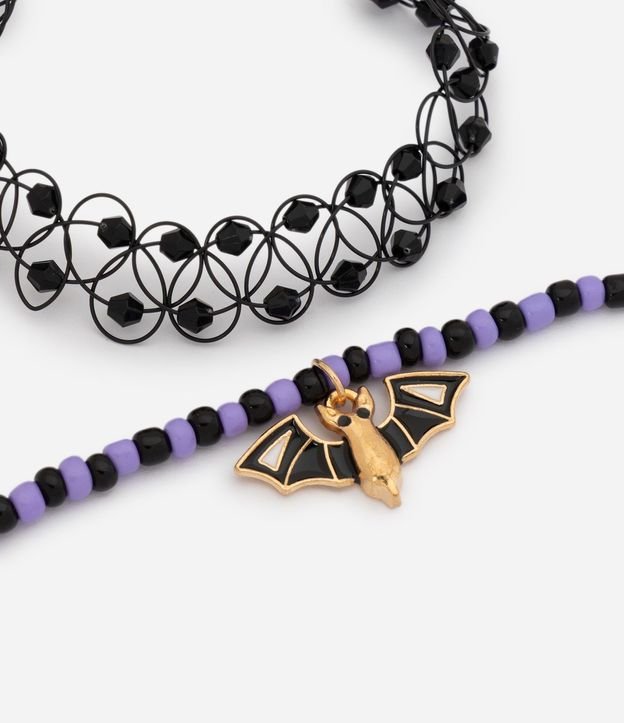Kit 2x1  Collar Plastico Infantil Halloween Choker con Colgante 1