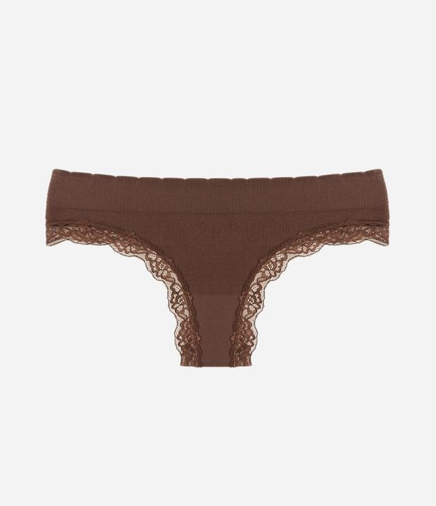 Bombacha Bikini Hilo en Poliamida Seamless con Encaje 5