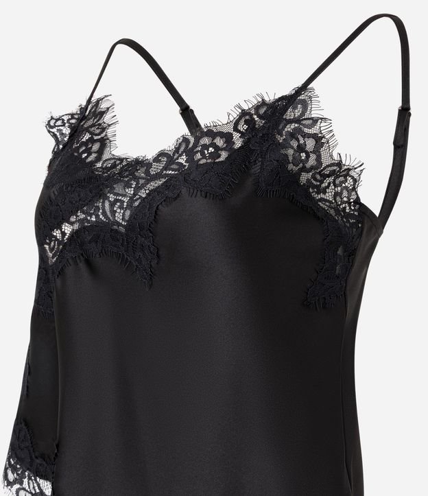 Blusa Femenina en Satén con Encaje y Tirantes Regulables 7