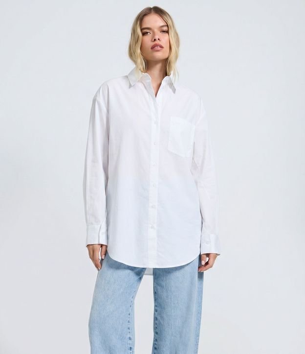 Camisa Alargada en Tricolina