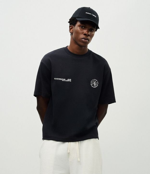 Remera Boxy con Lettering Do Nothing Club 4