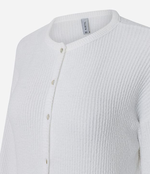 Cardigan en Punto con Botones y Detalle de Ruedo de Encaje 6