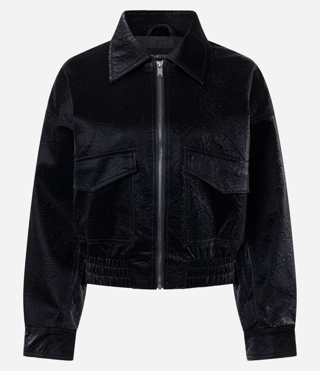 Campera Regular en PU Texturizado 5