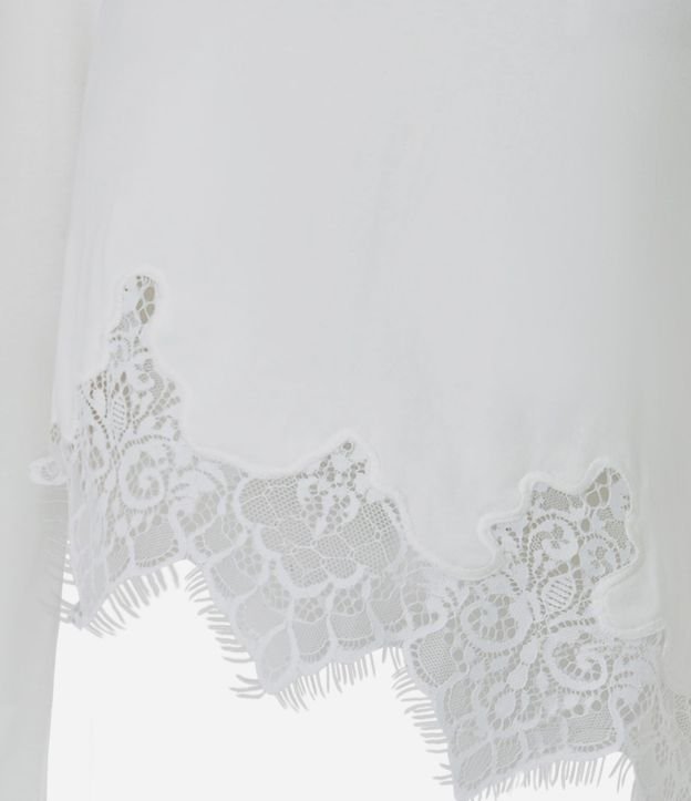 Blusa Femenina en Algodón con Cuello Bote y Detalle de Encaje 6