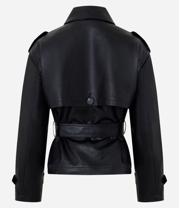 Campera en PU con Lazo y Botones Delanteros 8