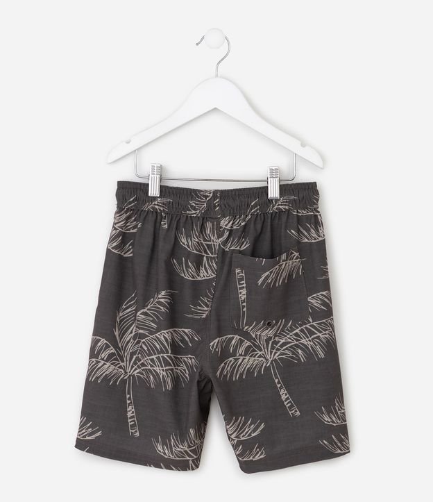 Bermuda Infantil con Estampado de Follajes y Cordón Ajustable - Talle 5 A 14 años