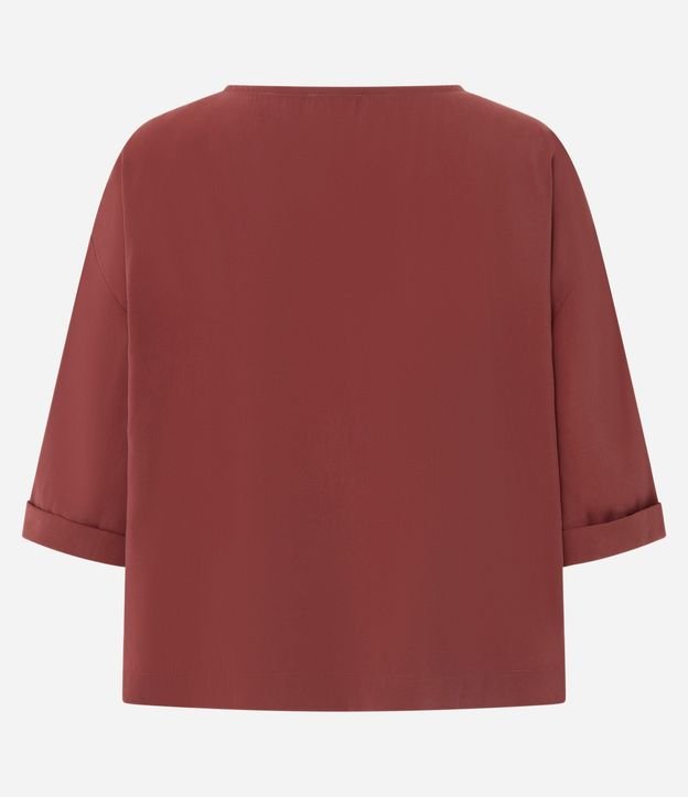 Blusa Amplia en Viscosa con Aplicación de Bolsillo Delantero 2