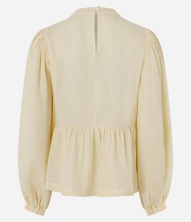 Blusa en Algodón con Mangas Amplias y Aplicación de Bordado 3