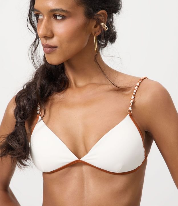 Bikini Top Triangulo Fixo con Biés y Pespunte Contrastante 3