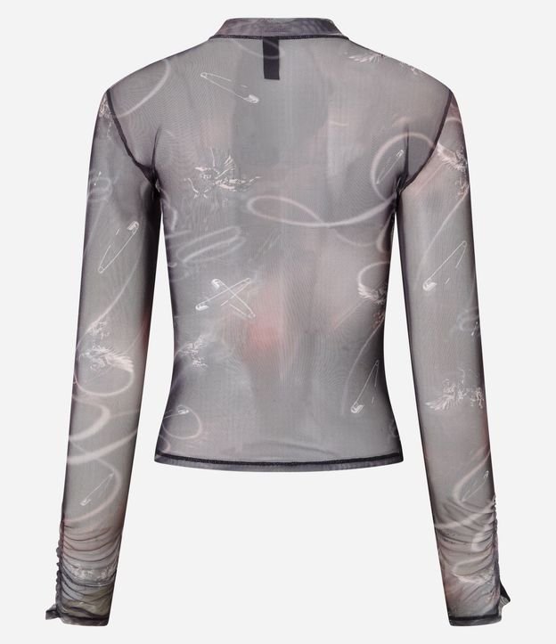 Blusa en Tul con Estampado Abstracto 7