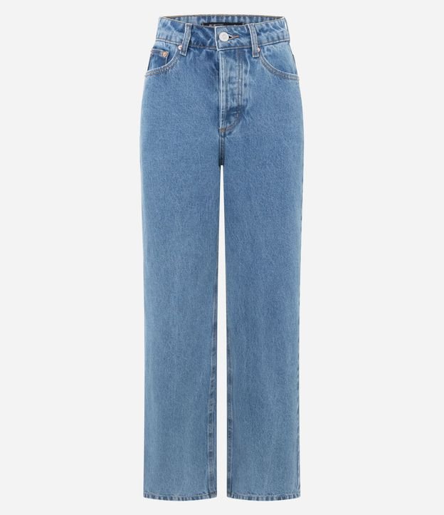 Pantalón Recto Comfort en Jeans con Cintura Alta