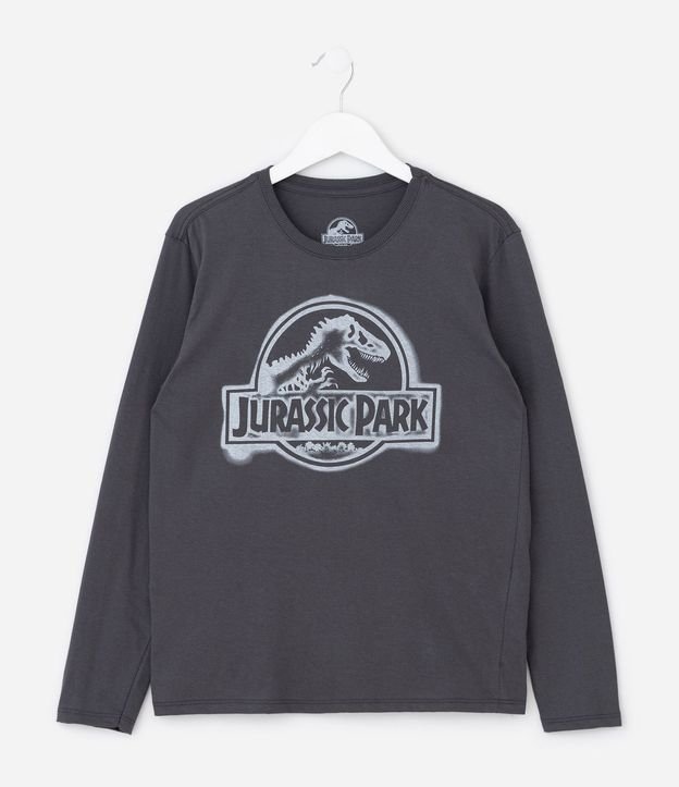 Remera Manga Larga Jurassic Park Outline - Talle 5 a 14 años 2