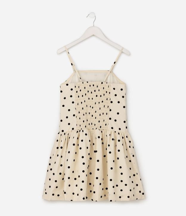 Vestido Infantil Balonê en Tricolina con Estampa de Lunares - Talle 5 A 16 años 3